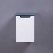 12" Matte White Wall Mount Storage with Green Glass Countertop Lima-Migration_Bathroom Vanities-DECOROLALA