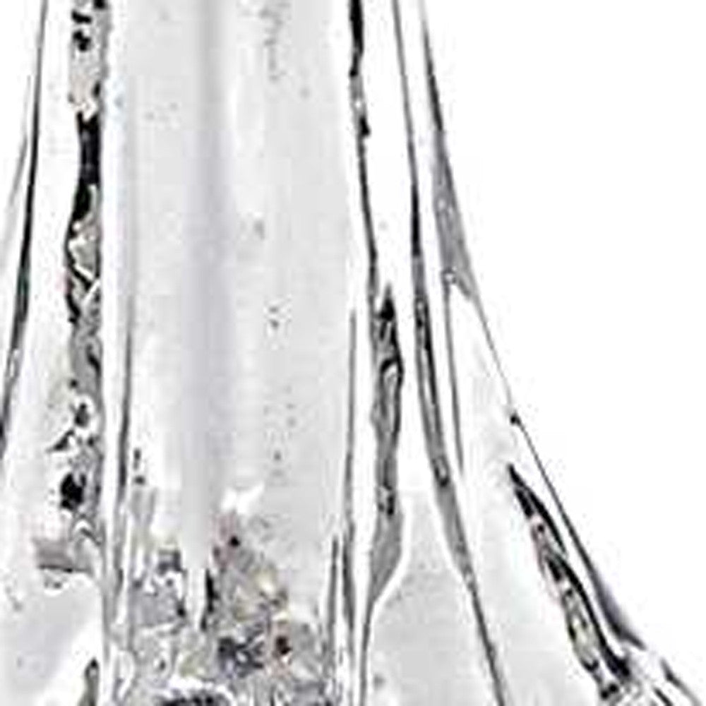 12" Mouth Blown Clear Glass Christmas Tree Sculpture-Sculptures-DECOROLALA