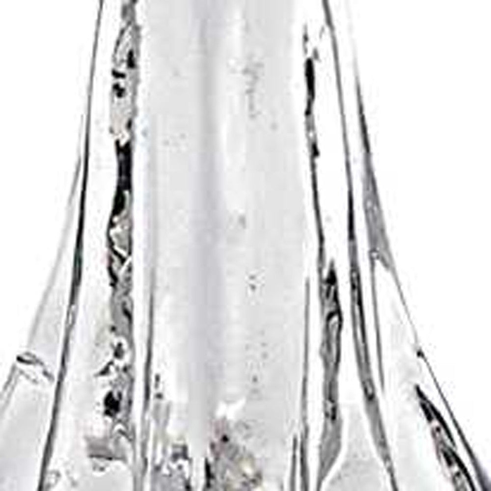 12" Mouth Blown Clear Glass Christmas Tree Sculpture-Sculptures-DECOROLALA