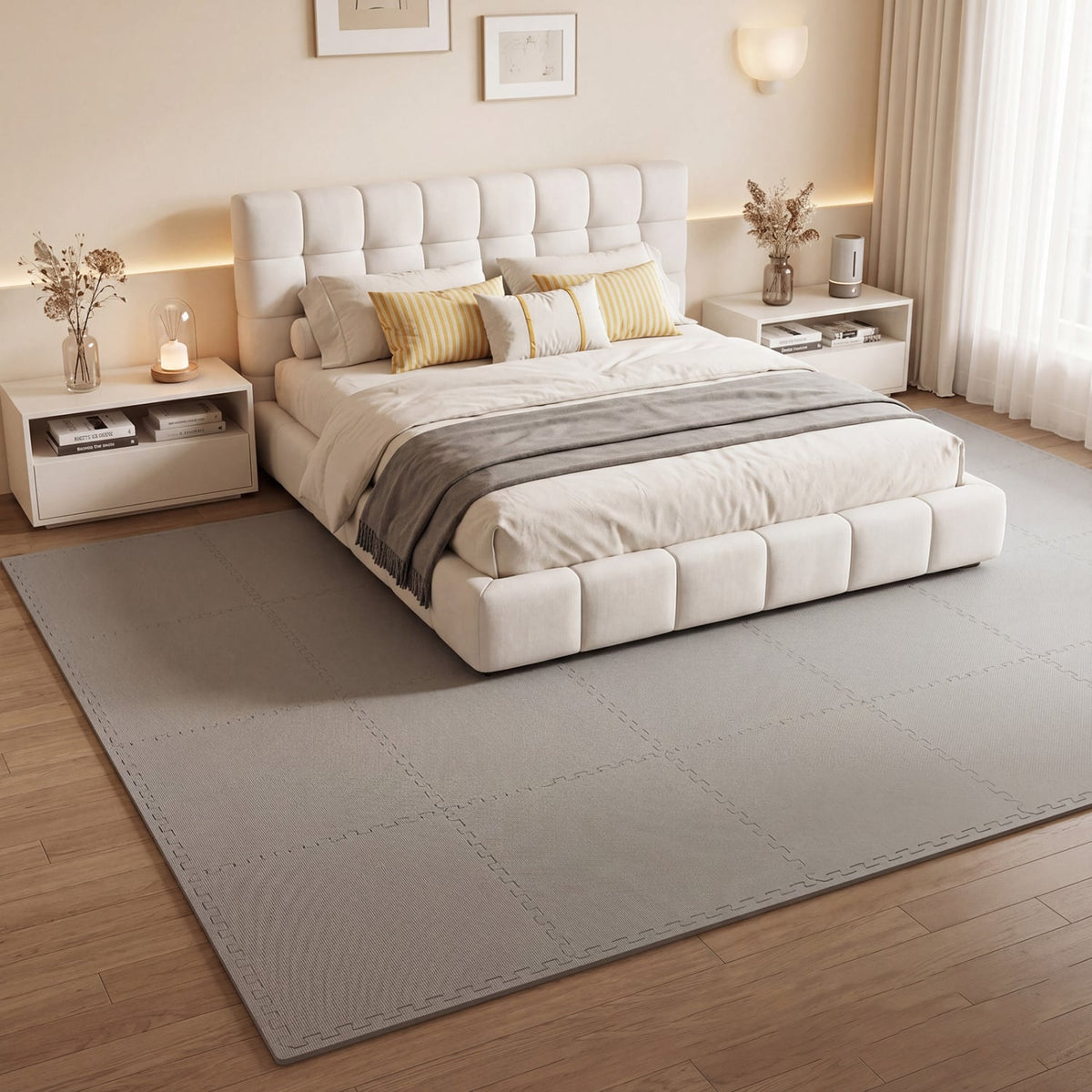 12 Pack Non-Slip Protective Interlocking EVA Foam Floor Tiles-Gray-Foam Floor Tiles-DECOROLALA
