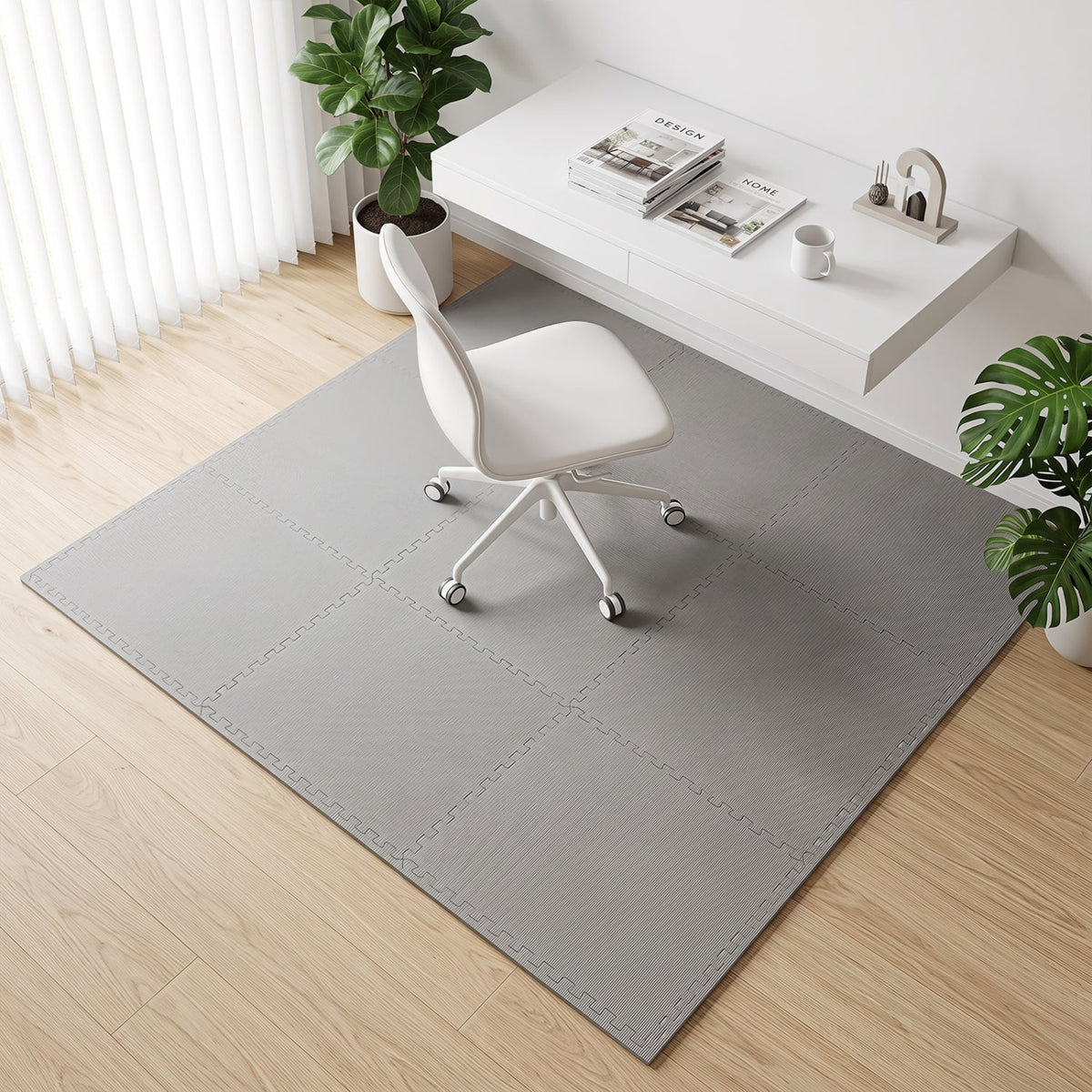 12 Pack Non-Slip Protective Interlocking EVA Foam Floor Tiles-Gray-Foam Floor Tiles-DECOROLALA