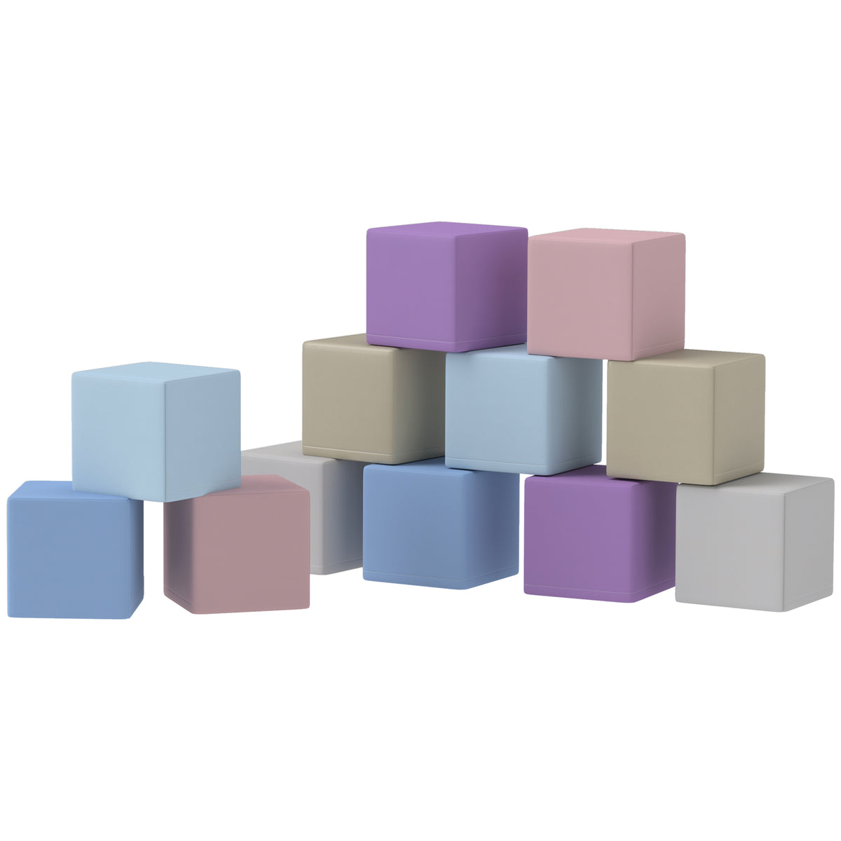 12 Piece Soft Play Blocks Soft Foam Toy Building And Stacking Blocks - Multicolours-Toys & Games > Baby & Toddler Toys > Kids Gym & Playmats-DECOROLALA