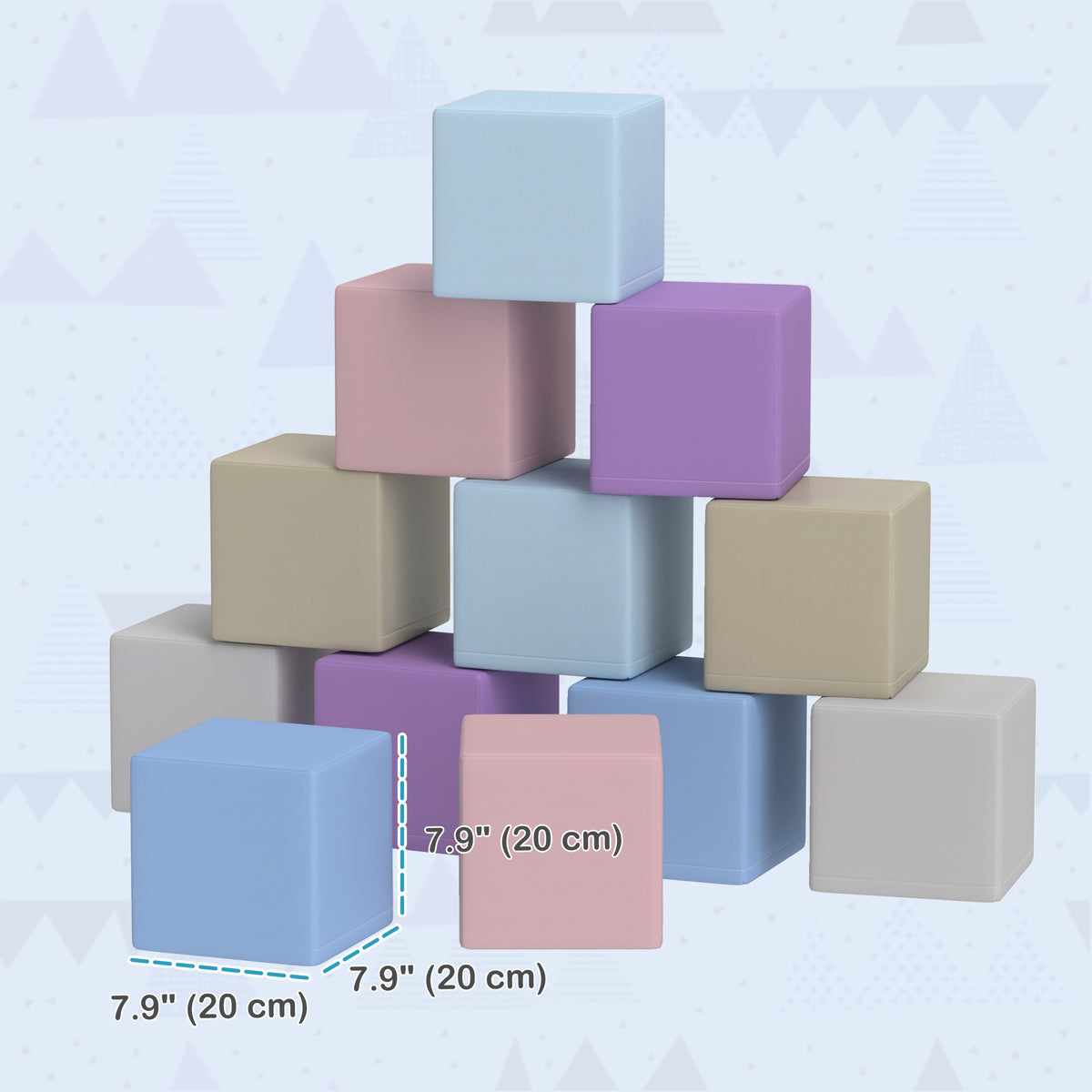 12 Piece Soft Play Blocks Soft Foam Toy Building And Stacking Blocks - Multicolours-Toys & Games > Baby & Toddler Toys > Kids Gym & Playmats-DECOROLALA
