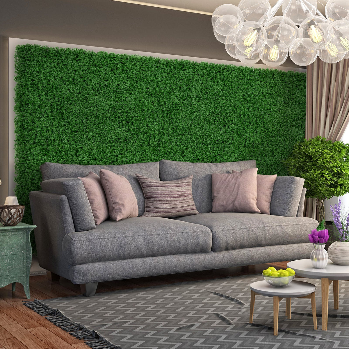 12 Pieces 20 x 20 inches Artificial Grass Wall Panels for Garden Yard Balcony-Green-Outdoor Privacy Screens-DECOROLALA