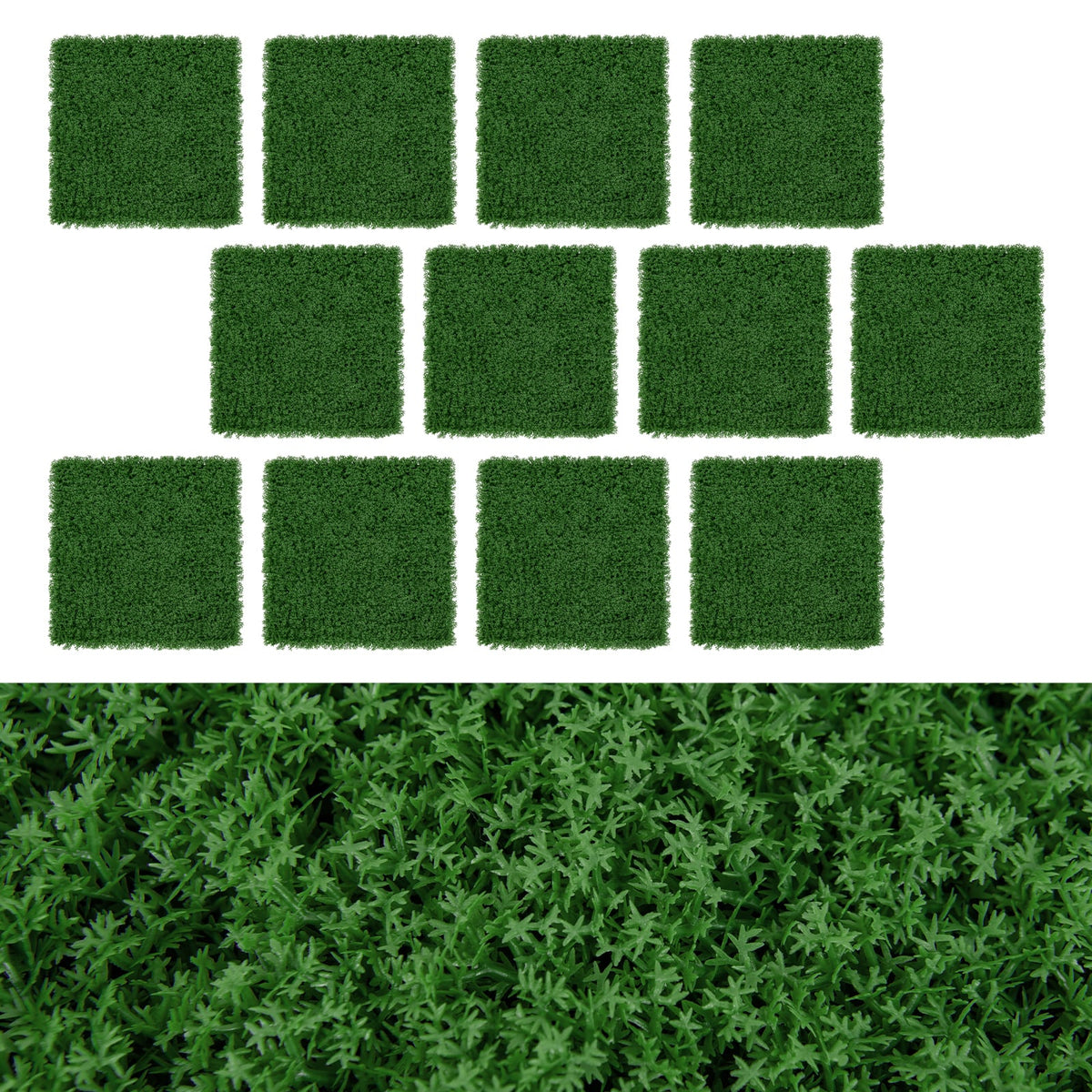 12 Pieces 20 x 20 inches Artificial Grass Wall Panels for Garden Yard Balcony-Green-Outdoor Privacy Screens-DECOROLALA