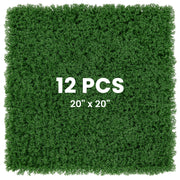 12 Pieces 20 x 20 inches Artificial Grass Wall Panels for Garden Yard Balcony-Green-Outdoor Privacy Screens-DECOROLALA