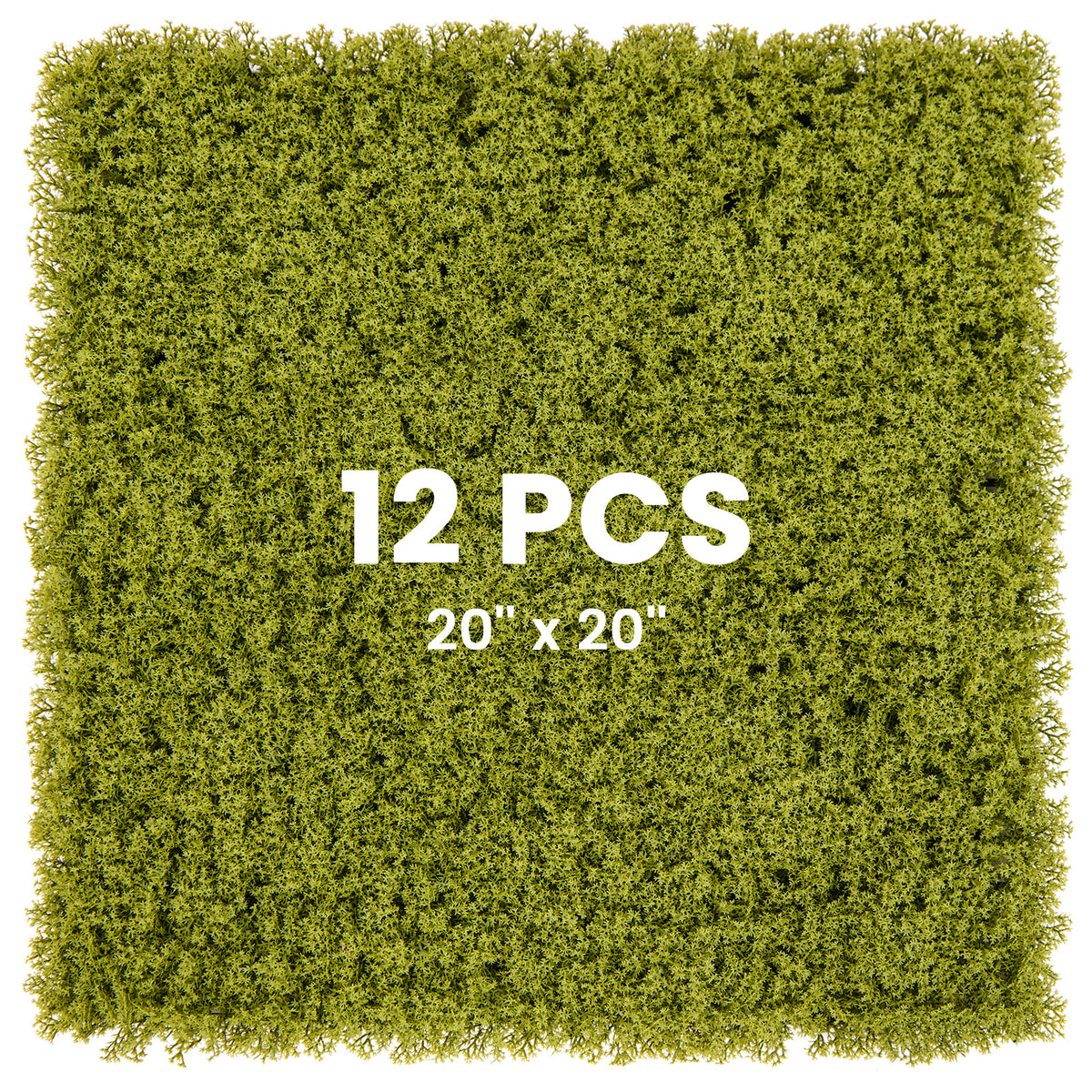 12 Pieces 20 x 20 inches Artificial Grass Wall Panels for Garden Yard Balcony-Light Green-Outdoor Privacy Screens-DECOROLALA