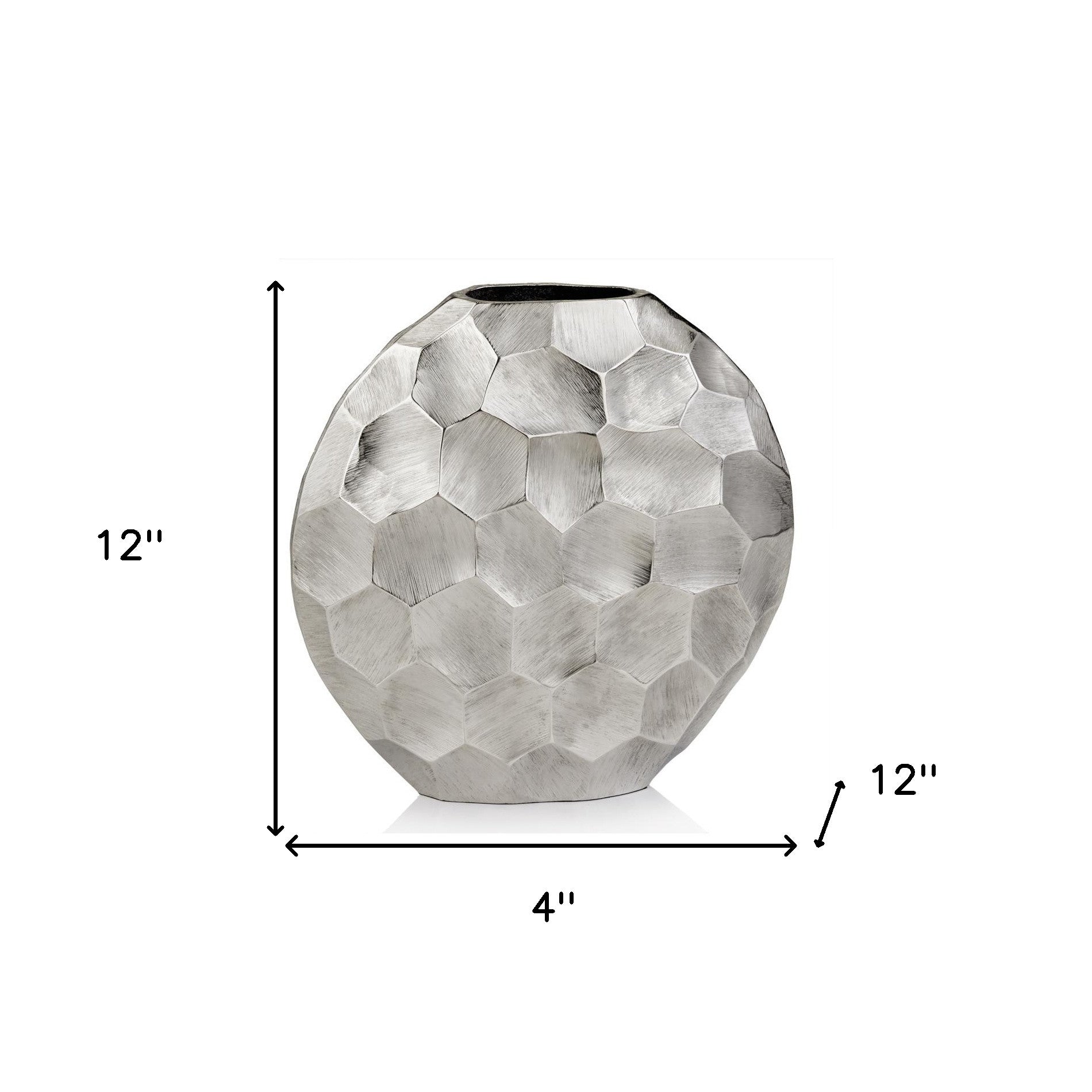 12" Silver Aluminum Cylinder Table Vase-Vases-DECOROLALA