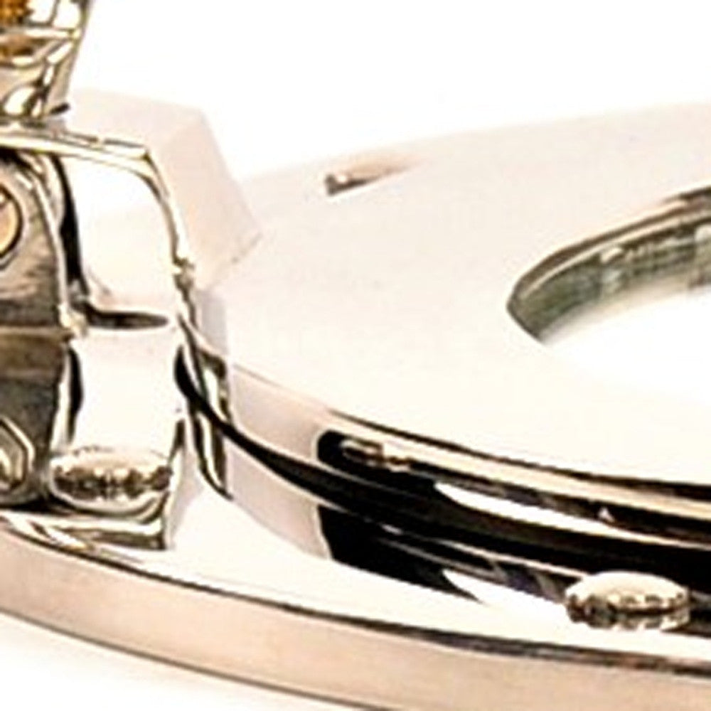 12" Silver Round Brass Framed Accent Mirror-Mirrors-DECOROLALA