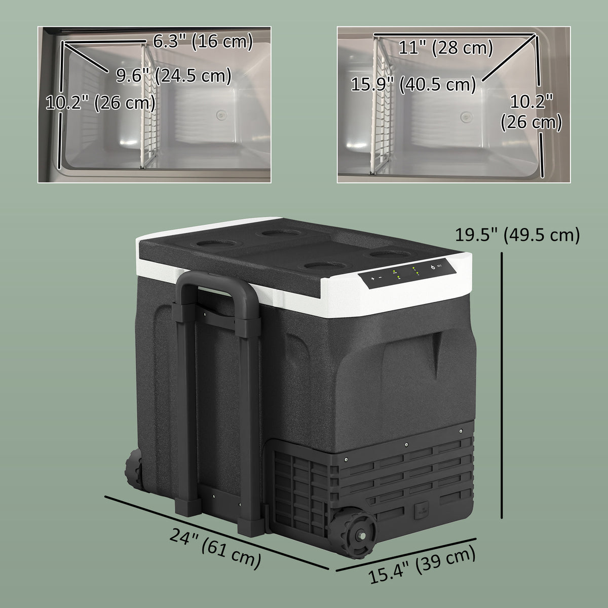 12 Volt Car Fridge Refrigerator, 42 Quart Portable Electric Cooler, 12V/24V DC & 100-240V AC, -4‚Ñâ-68‚Ñâ-Car Coolers-DECOROLALA
