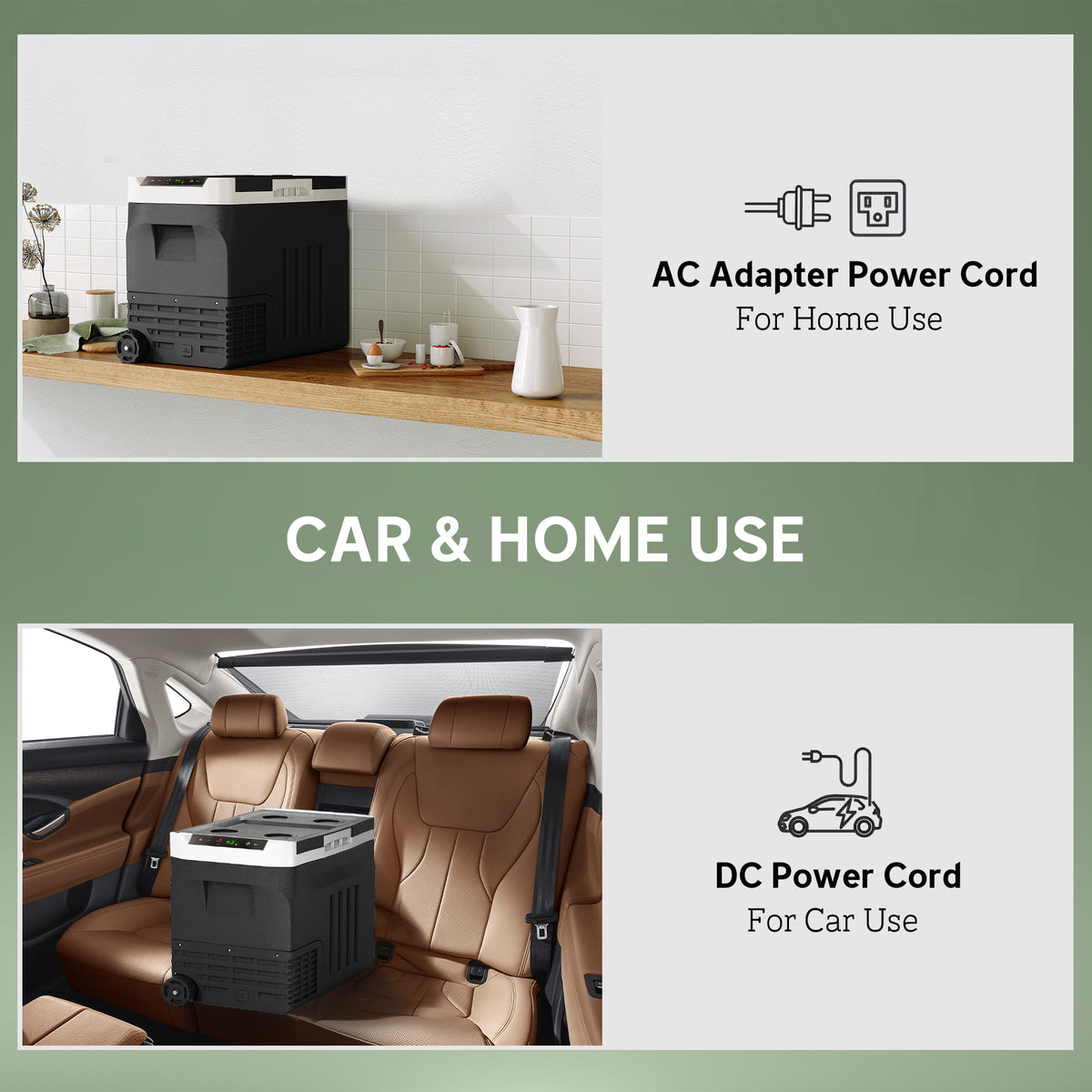 12 Volt Car Fridge Refrigerator, 42 Quart Portable Electric Cooler, 12V/24V DC & 100-240V AC, -4‚Ñâ-68‚Ñâ-Car Coolers-DECOROLALA