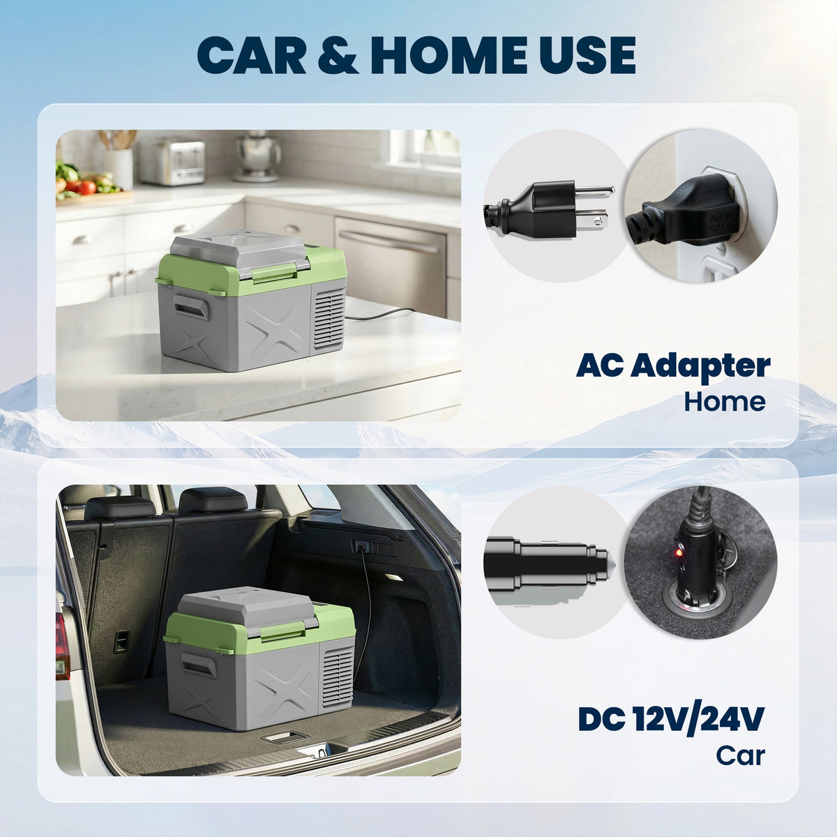 12 Volt Car Refrigerator, 12QT Car Fridge Electric Cooler, 12/24V DC and 110-240V AC, -4‚Ñâ~68‚Ñâ, Portable Refrigerator-Car Coolers-DECOROLALA