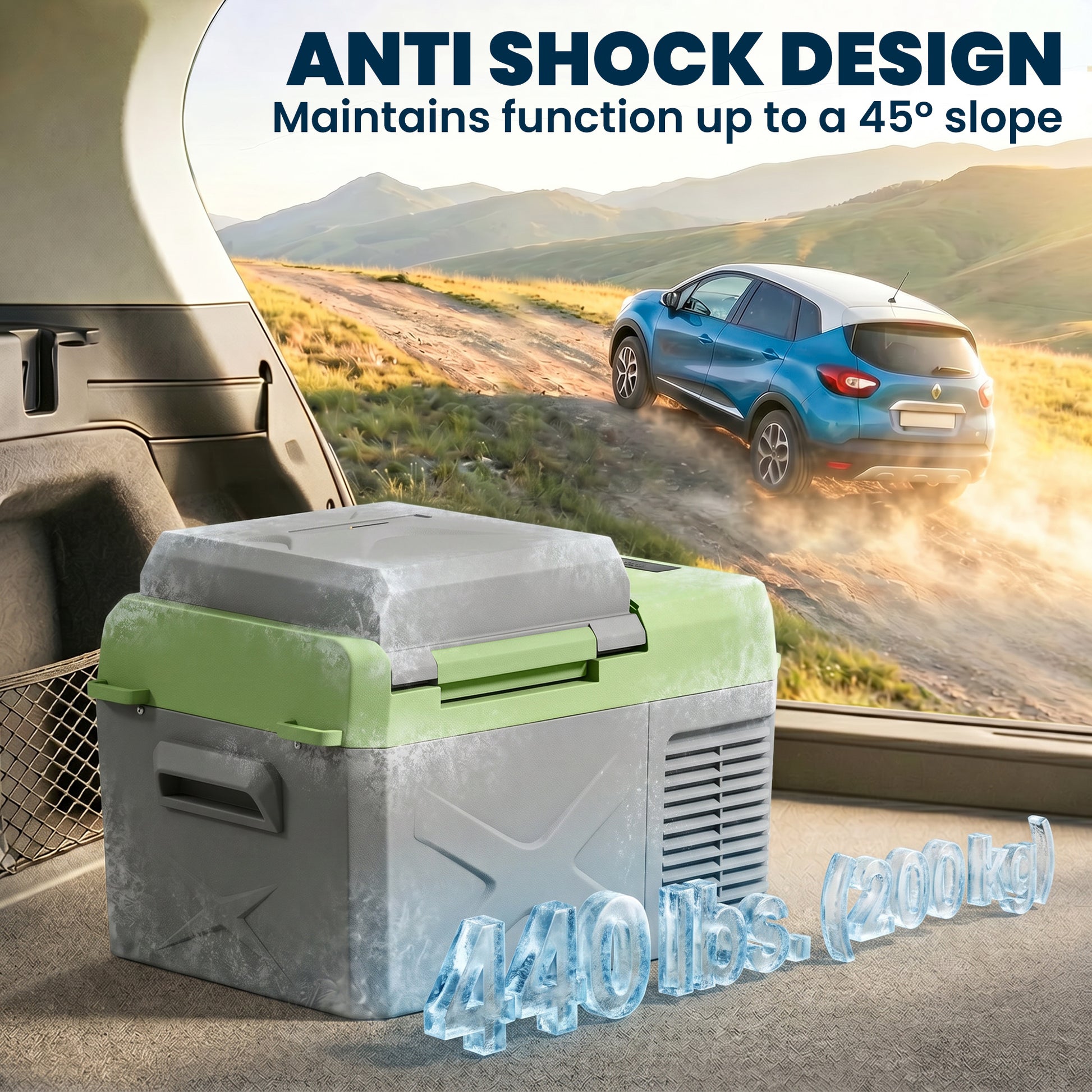 12 Volt Car Refrigerator, 12QT Car Fridge Electric Cooler, 12/24V DC and 110-240V AC, -4‚Ñâ~68‚Ñâ, Portable Refrigerator-Car Coolers-DECOROLALA