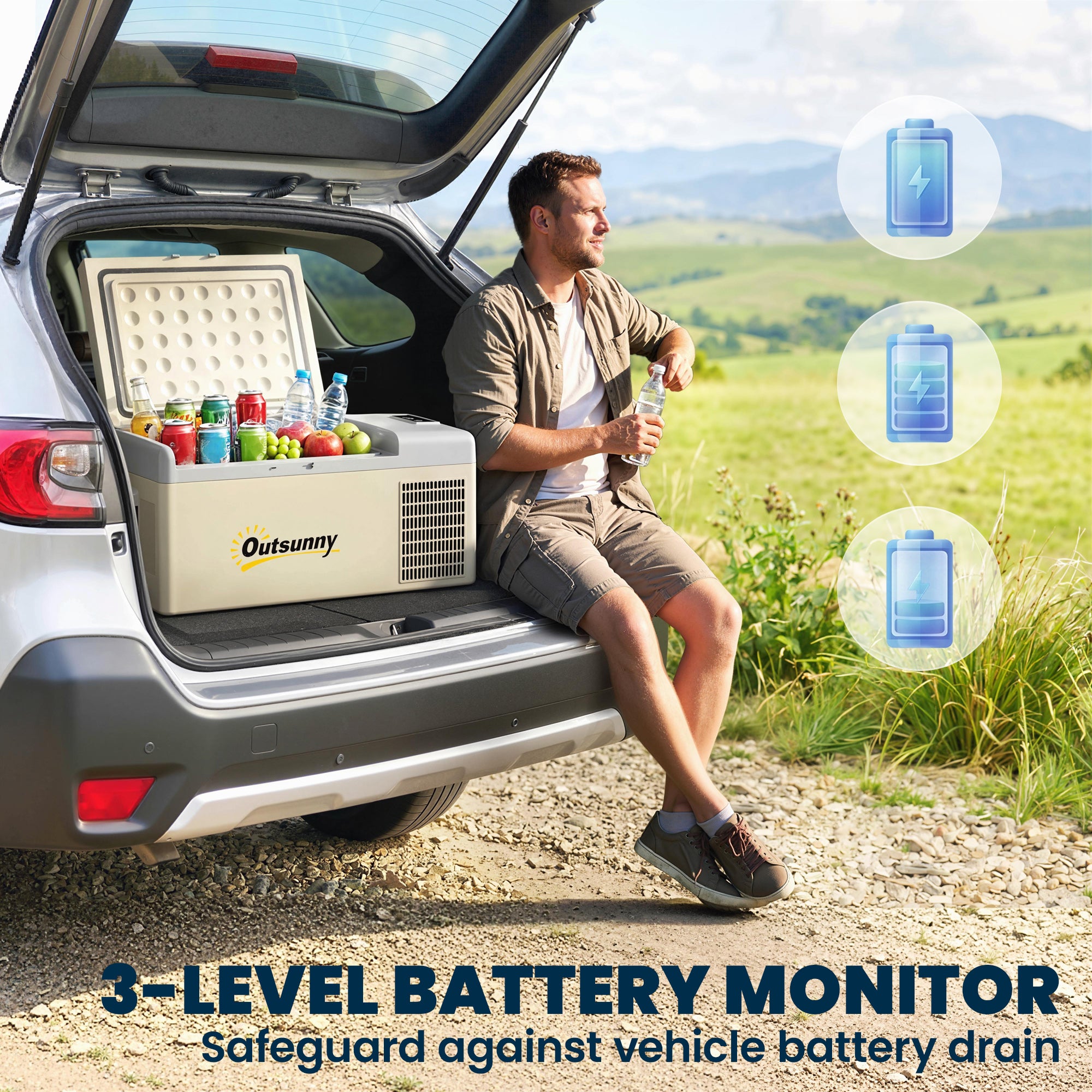 12 Volt Car Refrigerator, 17QT Car Fridge Electric Cooler, 12/24V DC and 100-240V AC, -4‚Ñâ-50‚Ñâ, Portable Refrigerator-Car Coolers-DECOROLALA