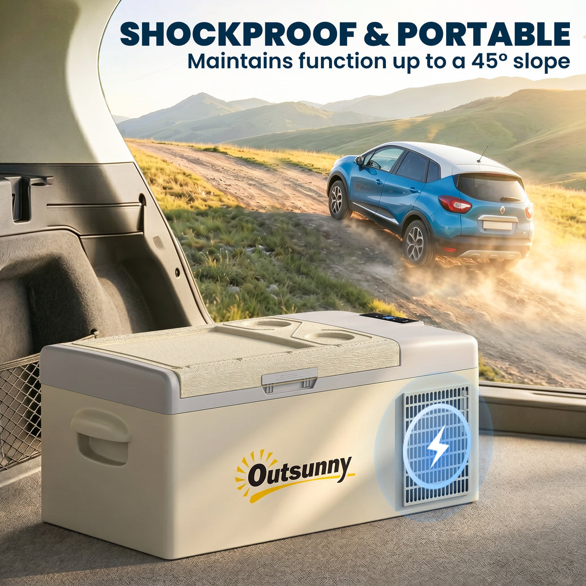 12 Volt Car Refrigerator, 17QT Car Fridge Electric Cooler, 12/24V DC and 100-240V AC, -4‚Ñâ-50‚Ñâ, Portable Refrigerator-Car Coolers-DECOROLALA
