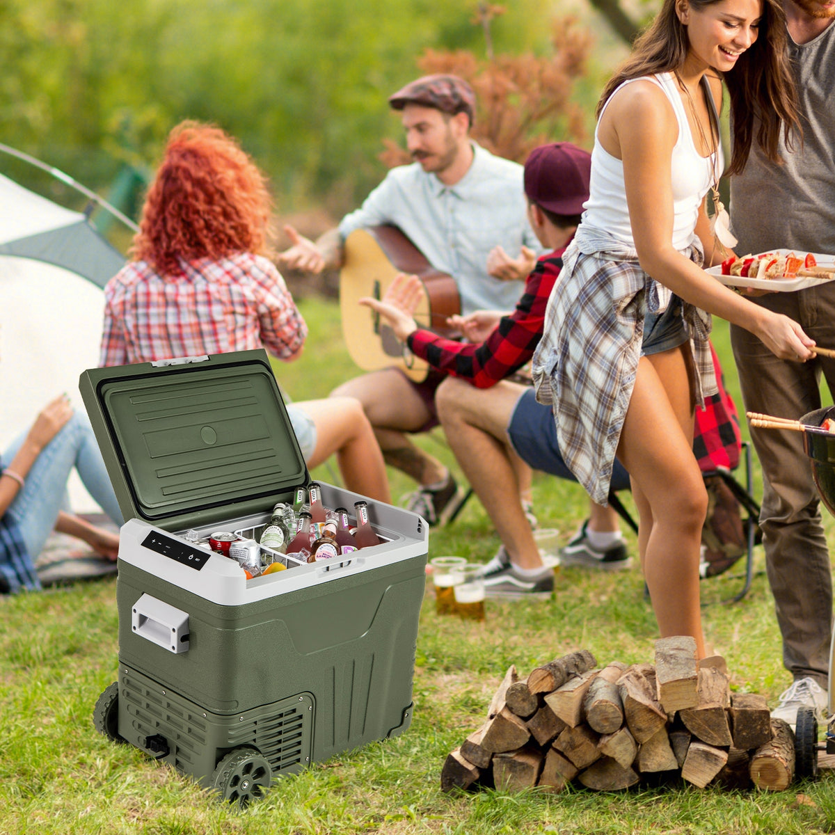 12 Volt Car Refrigerator Portable Car Fridge with Adjustable Range-50L-Coolers-DECOROLALA
