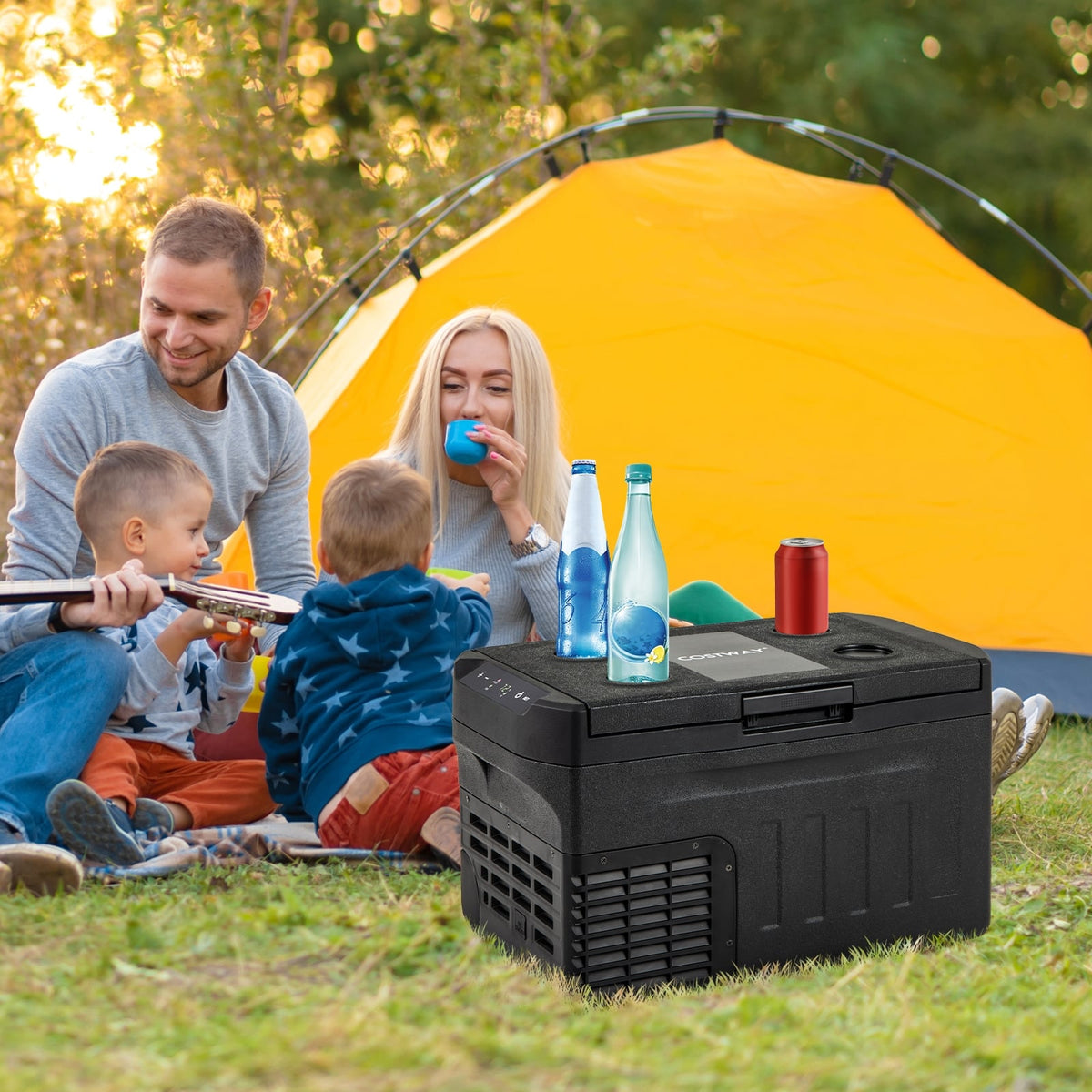 12 Volt Car Refrigerator with Adjustable Range and Divider for Camping RV Travel Fishing Home-S-Coolers-DECOROLALA