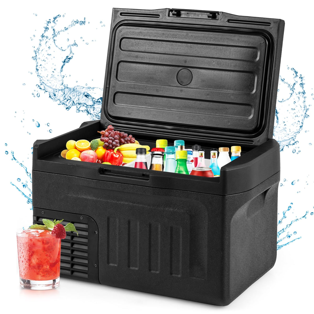 12 Volt Car Refrigerator with Adjustable Range and Divider for Camping RV Travel Fishing Home-S-Coolers-DECOROLALA