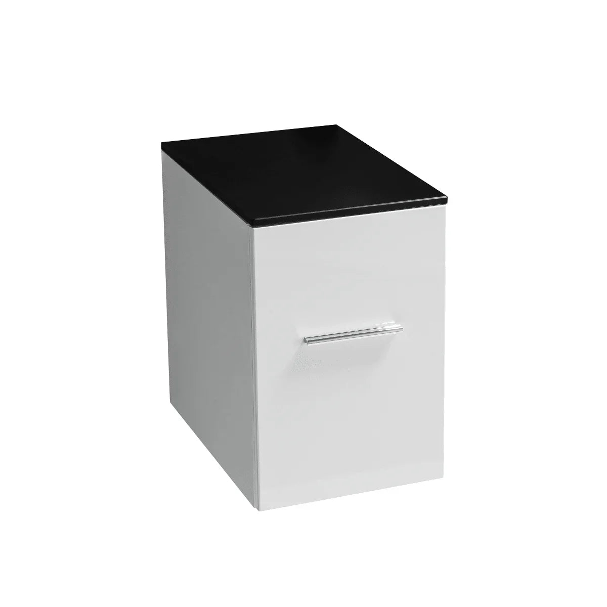 12" White Wall Mount Bathroom Vanity with Black Glass Countertop Jacob-Migration_Bathroom Vanities-DECOROLALA
