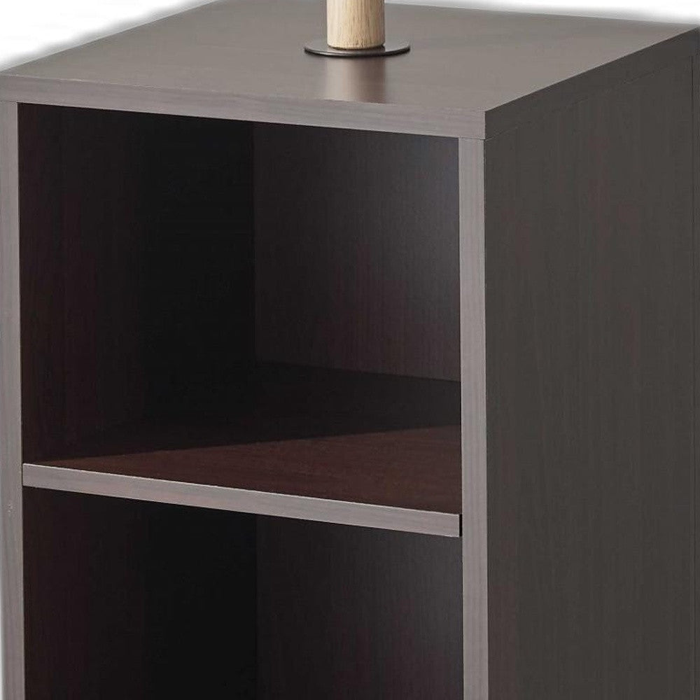 12" X 12" X 69" Walnut Walnut Storage Coat Rack-Coat Hangers-DECOROLALA