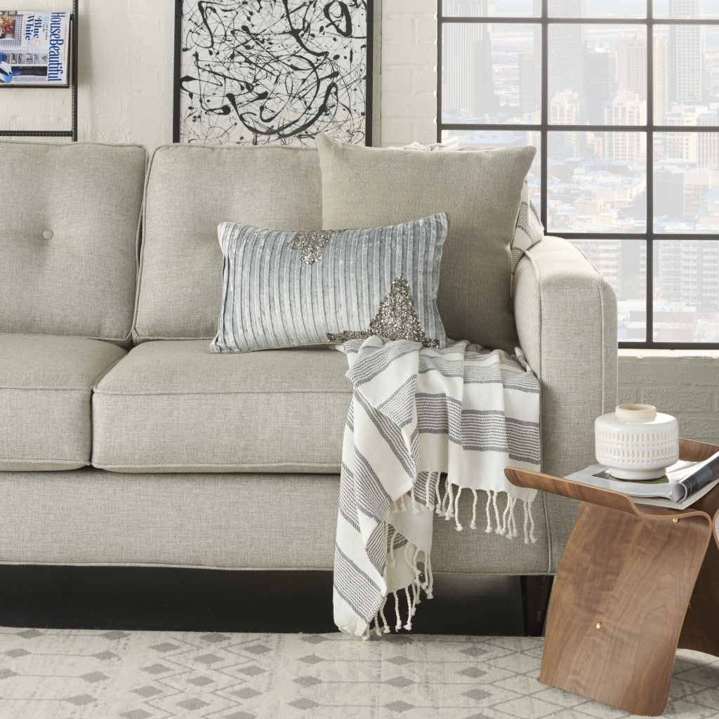 12" X 20" Periwinkle Cotton Throw Pillow-Accent Throw Pillows-DECOROLALA