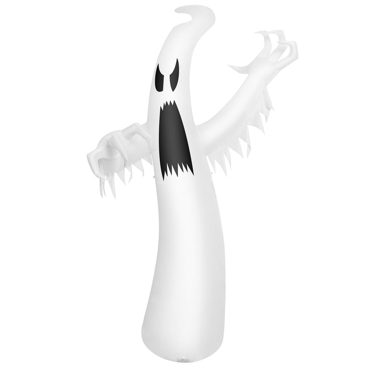 12 ft Halloween Inflatable Ghost with LED Lights - Outdoor White-Halloween Decorations-DECOROLALA