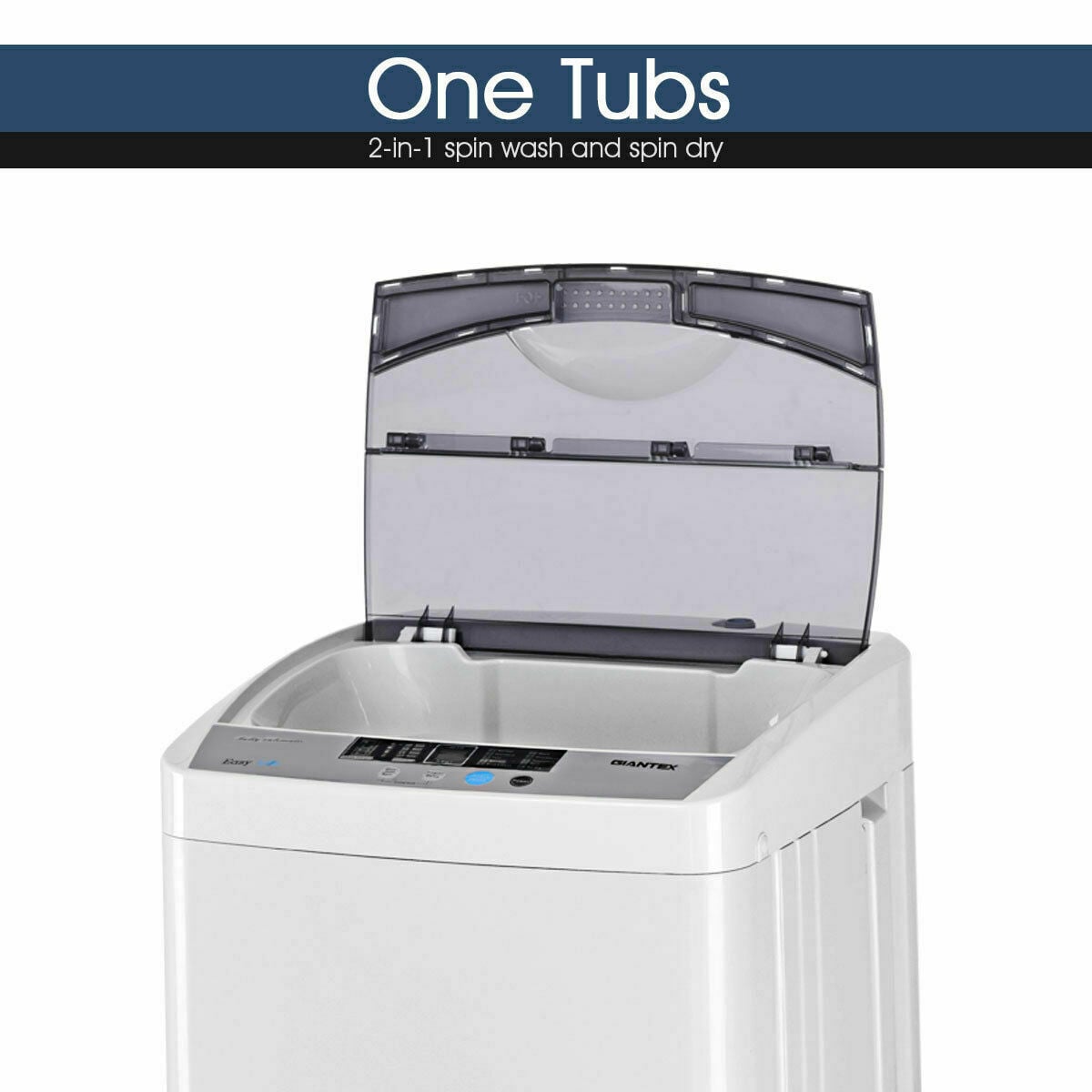 12 lbs Full-automatic Washing Machine with 10 Wash Programs-Washing Machines-DECOROLALA