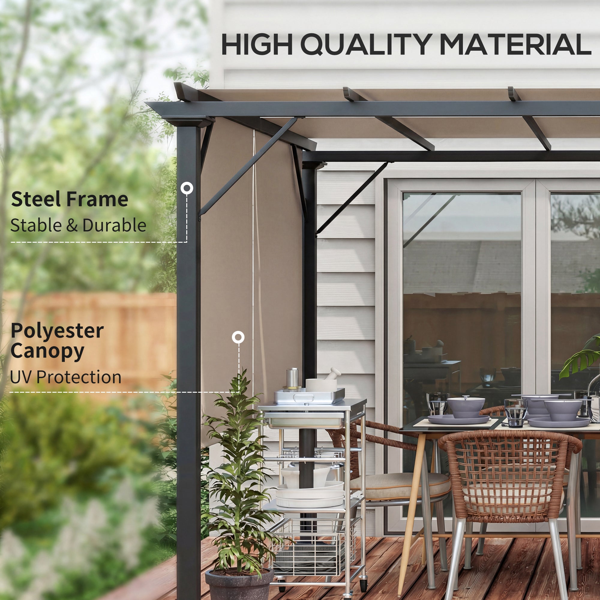 12' x 10' Outdoor Gazebo Pergola Retractable Canopy-DECOROLALA