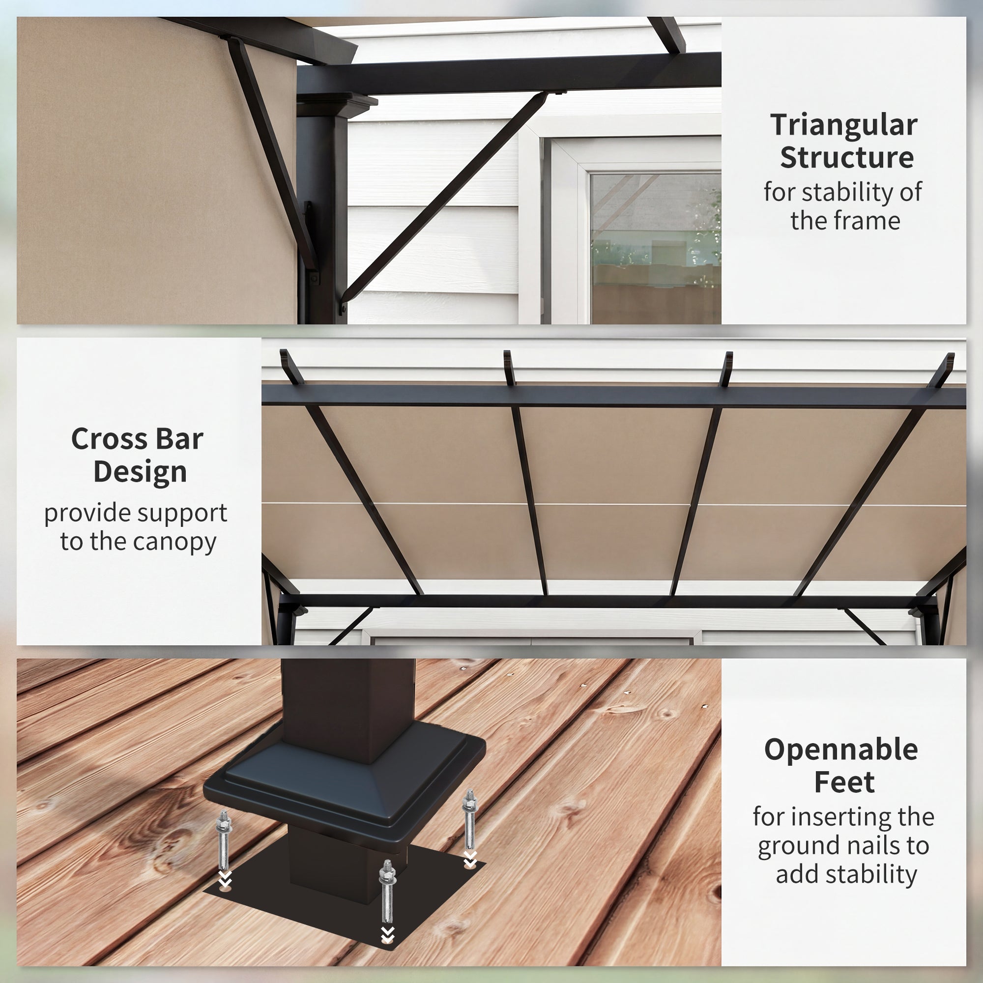 12' x 10' Outdoor Gazebo Pergola Retractable Canopy-DECOROLALA