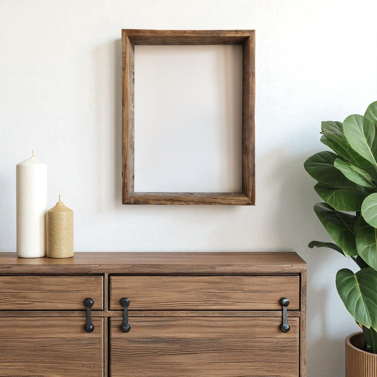 12" x 12" Gray Solid Wood Hanging Picture Frame-Picture Frames-DECOROLALA