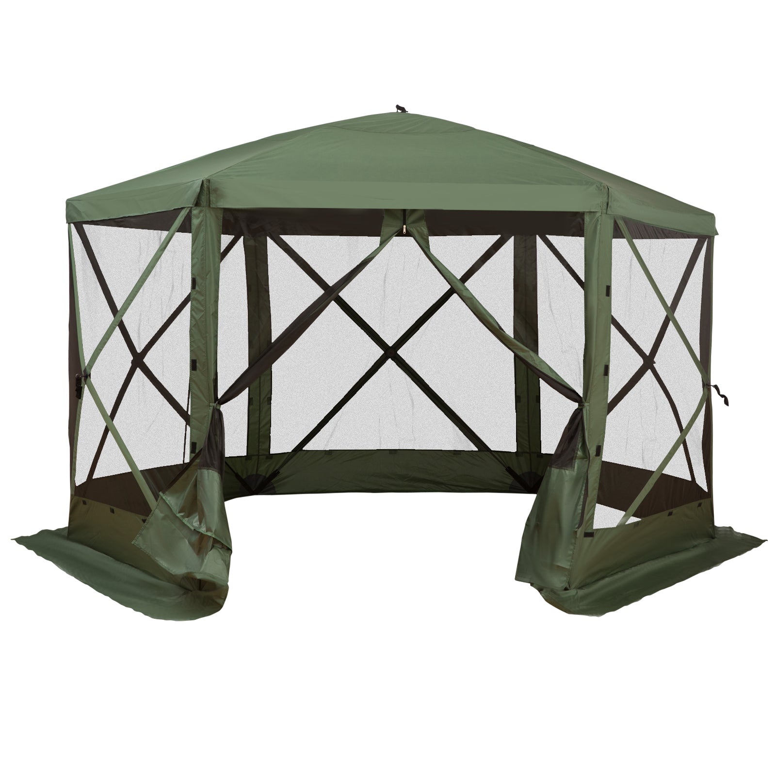12' x 12' Hexagon Pop Up Screen Tent - Green-DECOROLALA