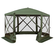 12' x 12' Hexagon Pop Up Screen Tent - Green-DECOROLALA