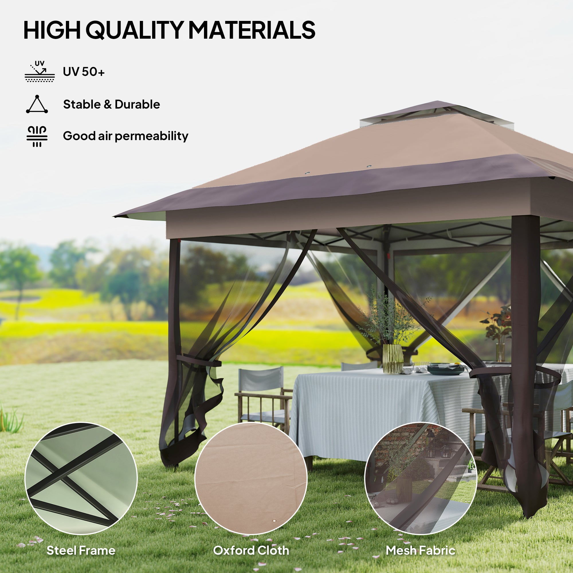 12' x 12' Pop-Up Canopy Tent - Dark Grey Steel Frame-DECOROLALA