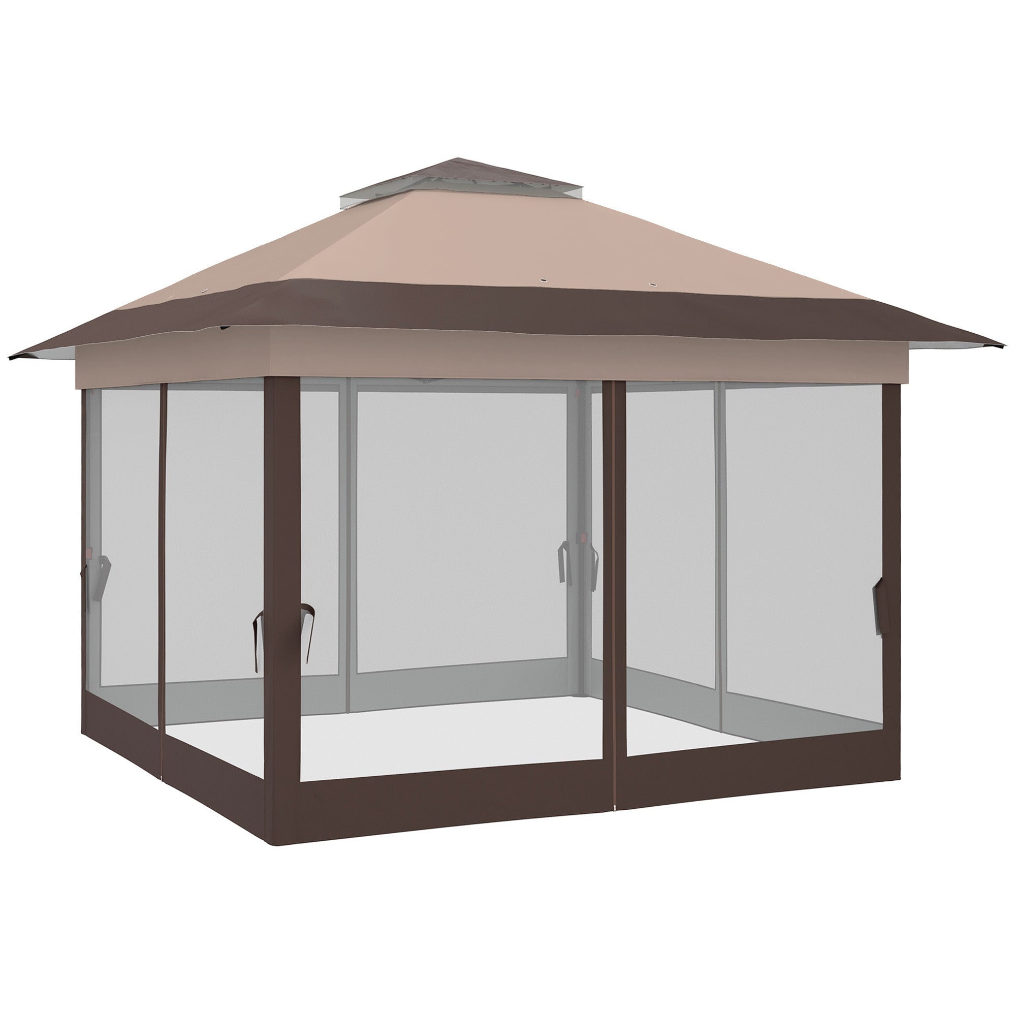 12' x 12' Pop-Up Canopy Tent - Dark Grey Steel Frame-DECOROLALA