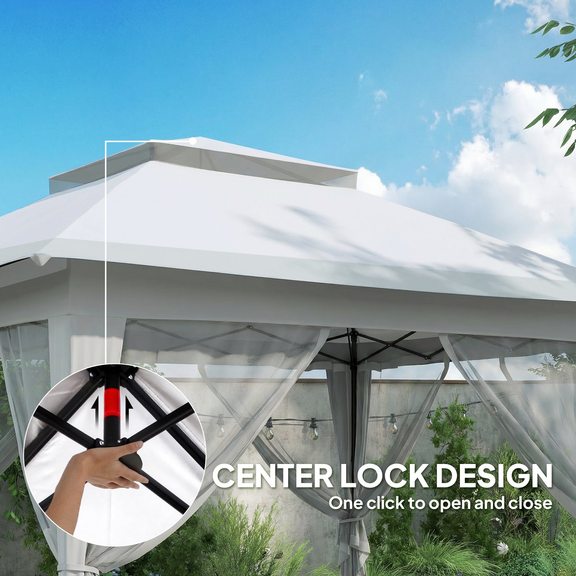 12' x 12' Pop-Up Canopy Tent - Dark Grey Steel Frame-DECOROLALA