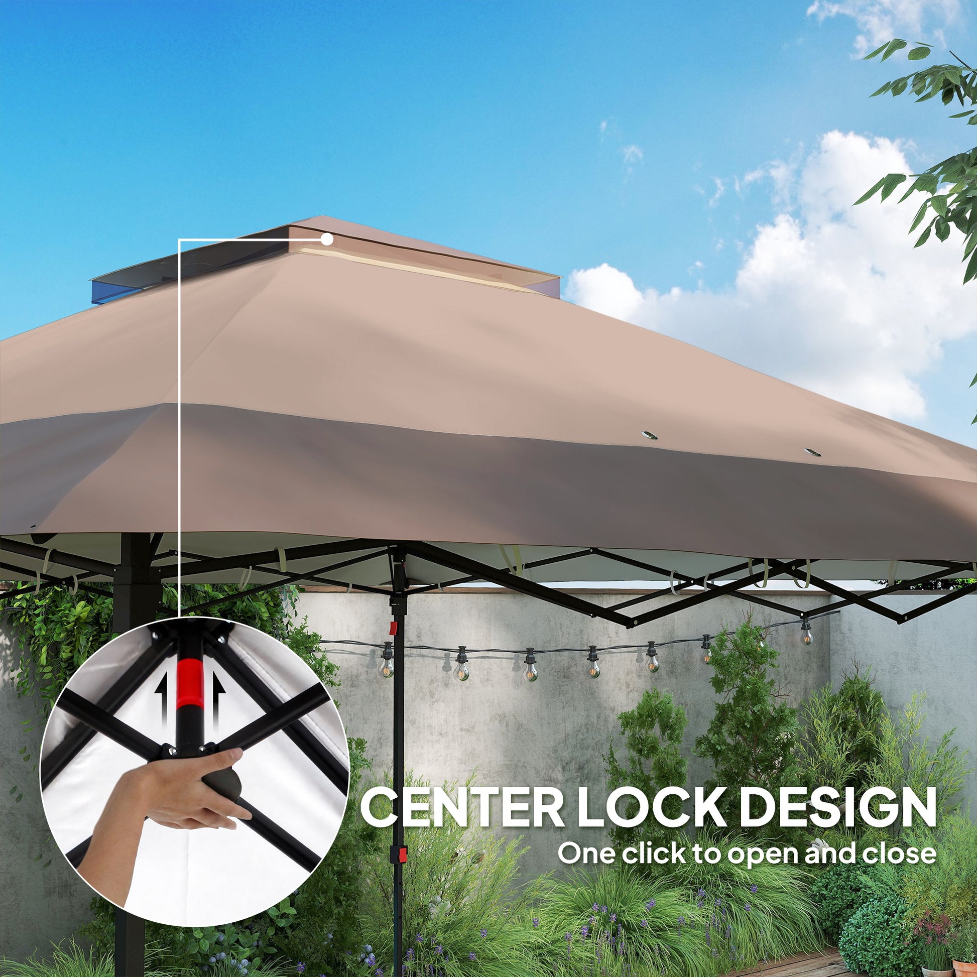 12' x 12' Pop-Up Canopy Tent - Dark Grey Steel Frame-DECOROLALA