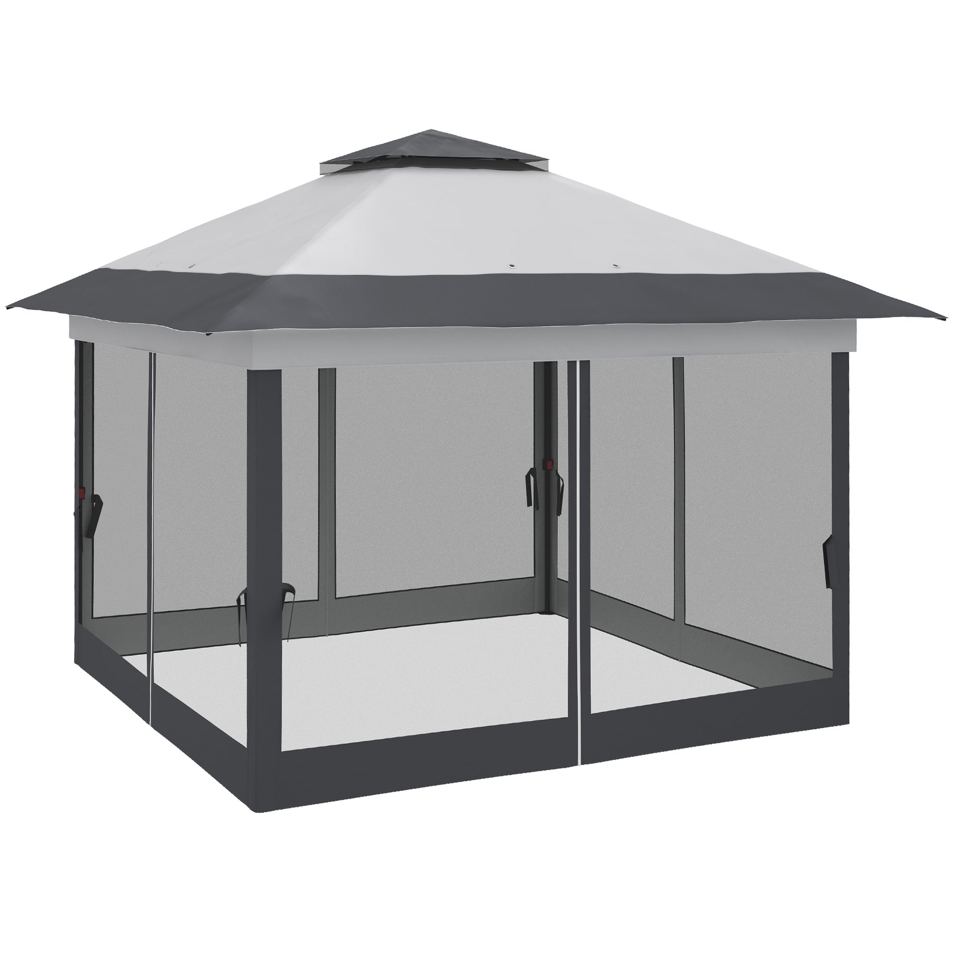 12' x 12' Pop-Up Canopy Tent - Dark Grey Steel Frame-DECOROLALA