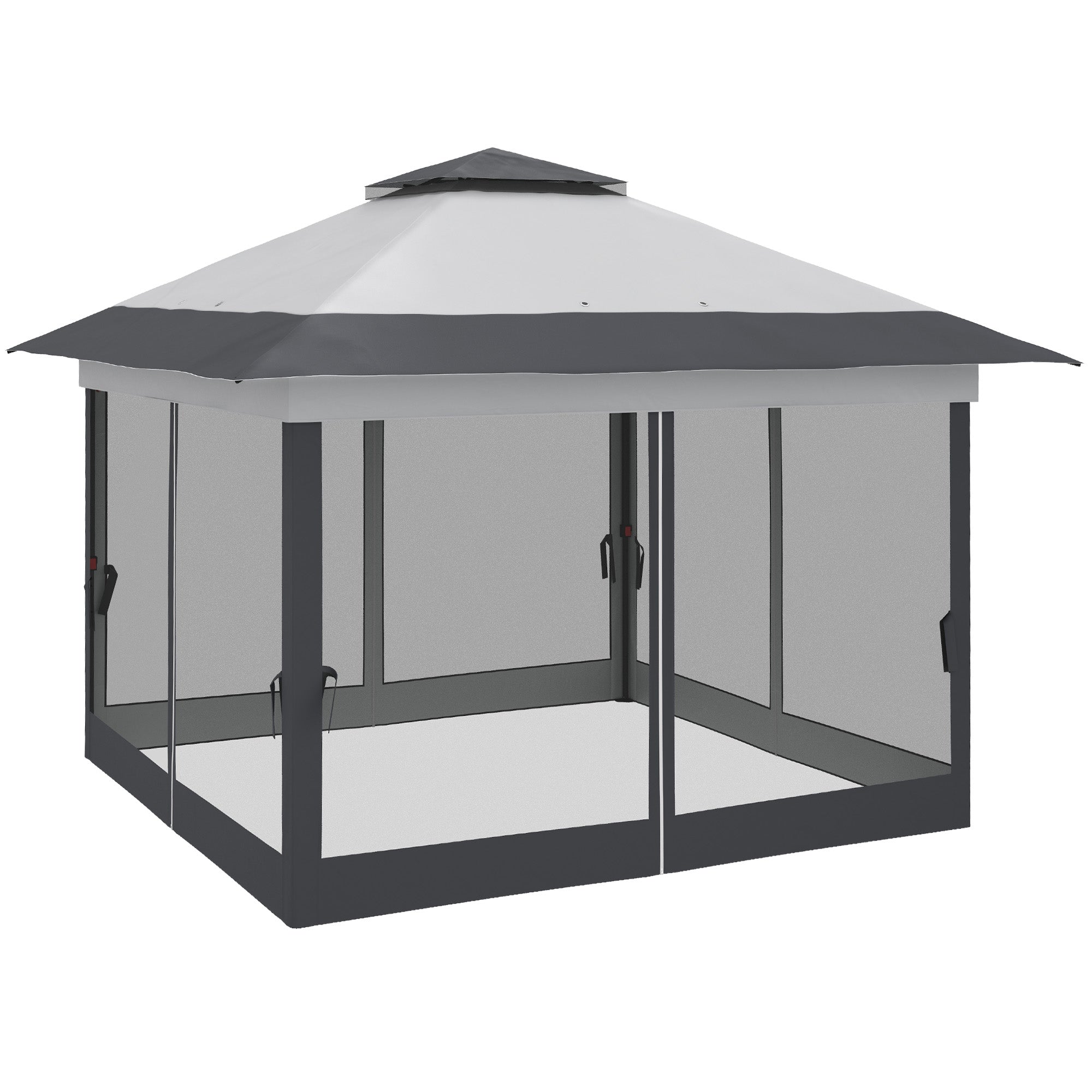 12' x 12' Pop-Up Canopy Tent - Dark Grey Steel Frame-DECOROLALA