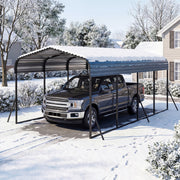 12 x 20 Feet Heavy-Duty Carport Outdoor Galvanized Steel Garage Car Shelter-Black-Carports-DECOROLALA