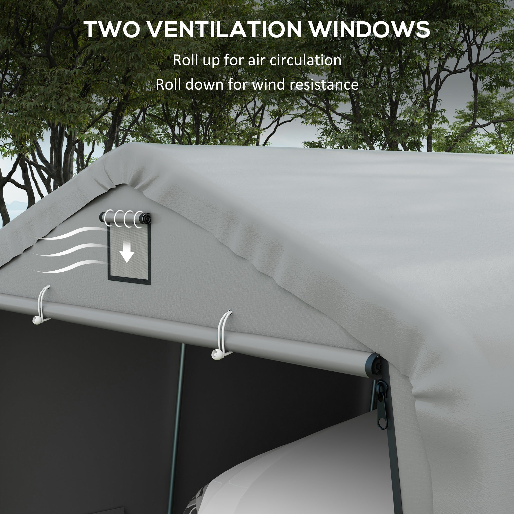 12' x 20' Heavy Duty Portable Garage Carport - Light Grey-DECOROLALA