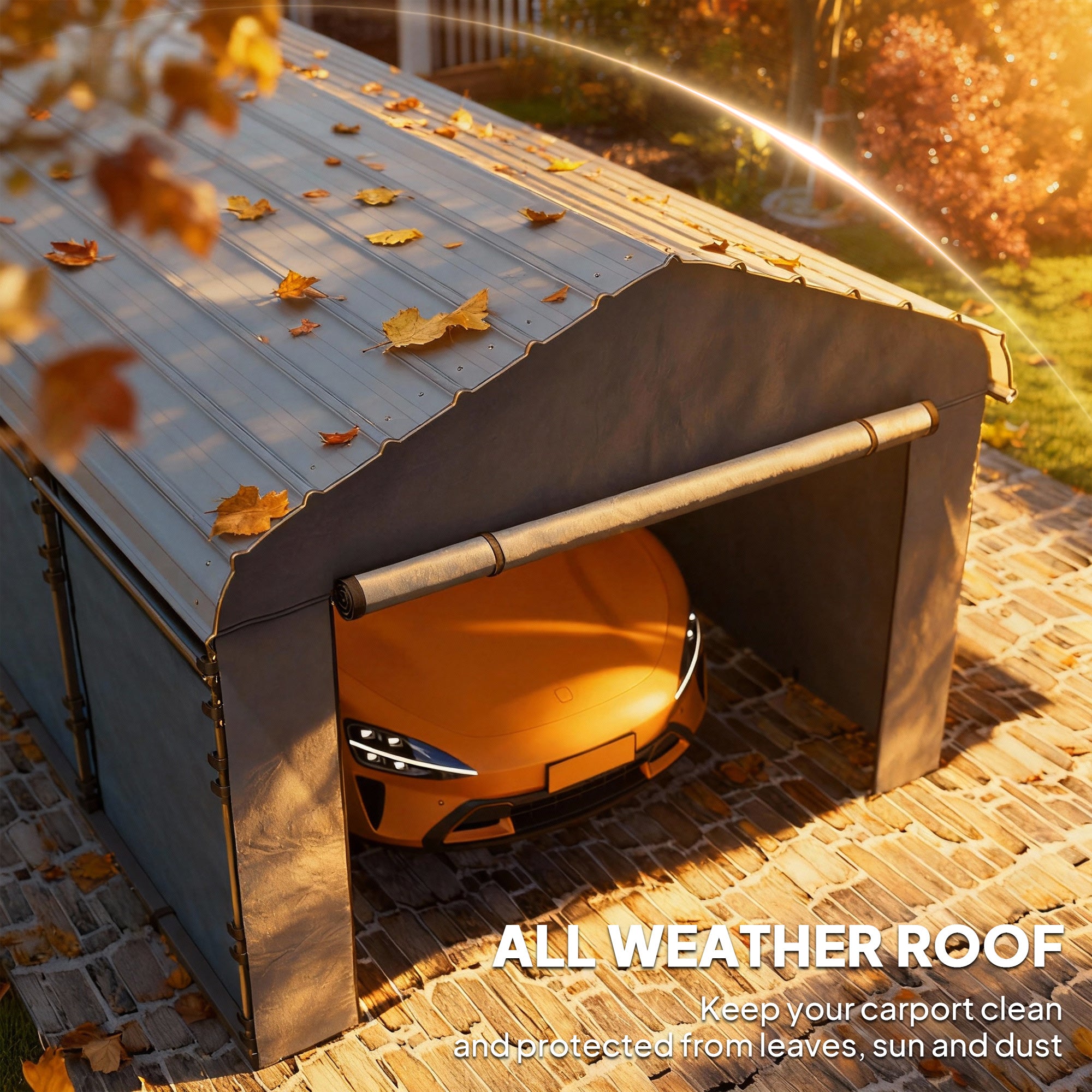 12' x 20' Metal Carport - Heavy Duty Garage Dark Grey-Patio & Garden > Wedding & Events Tents > Car Shelters-DECOROLALA