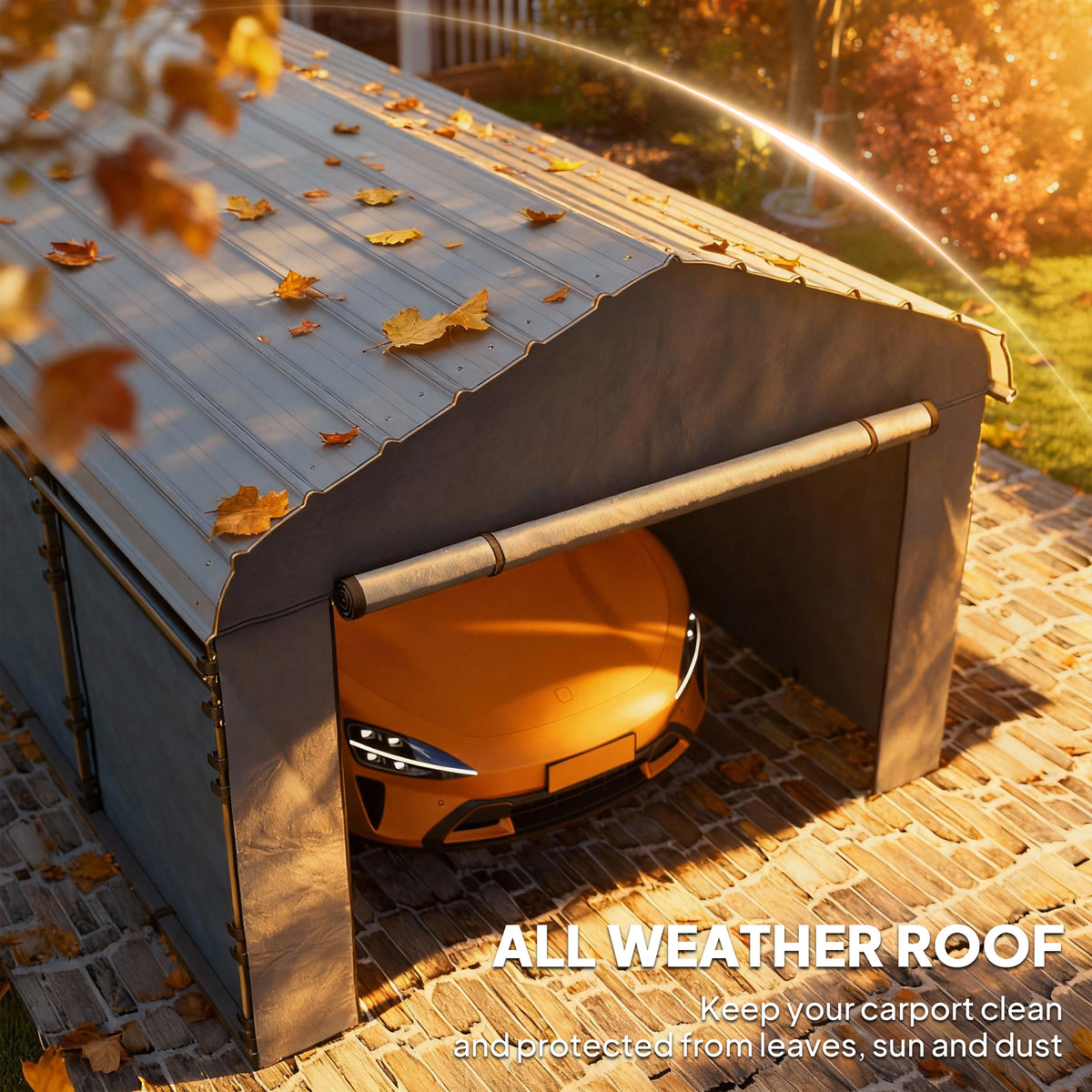 12' x 20' Metal Carport - Heavy Duty Garage Dark Grey-Patio & Garden > Wedding & Events Tents > Car Shelters-DECOROLALA