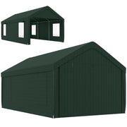 12' x 20' Portable Carport Garage - Dark Green-Patio & Garden > Wedding & Events Tents > Car Shelters-DECOROLALA