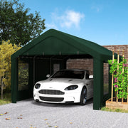 12' x 20' Portable Carport Garage - Dark Green-Patio & Garden > Wedding & Events Tents > Car Shelters-DECOROLALA