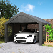 12' x 20' Portable Carport Garage - Dark Grey-Patio & Garden > Wedding & Events Tents > Car Shelters-DECOROLALA