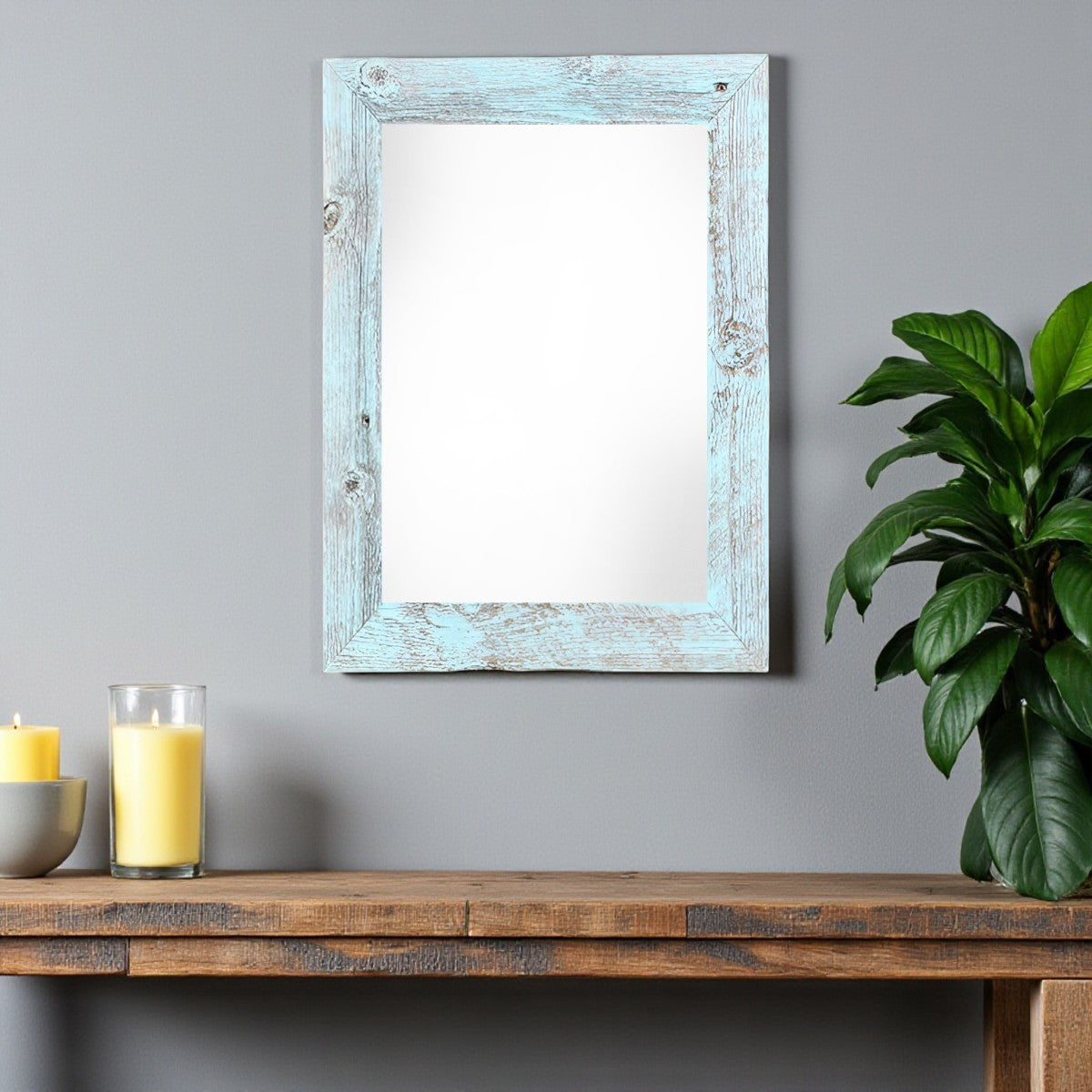 12" x 24" Blue Solid Wood Hanging Picture Frame-Picture Frames-DECOROLALA