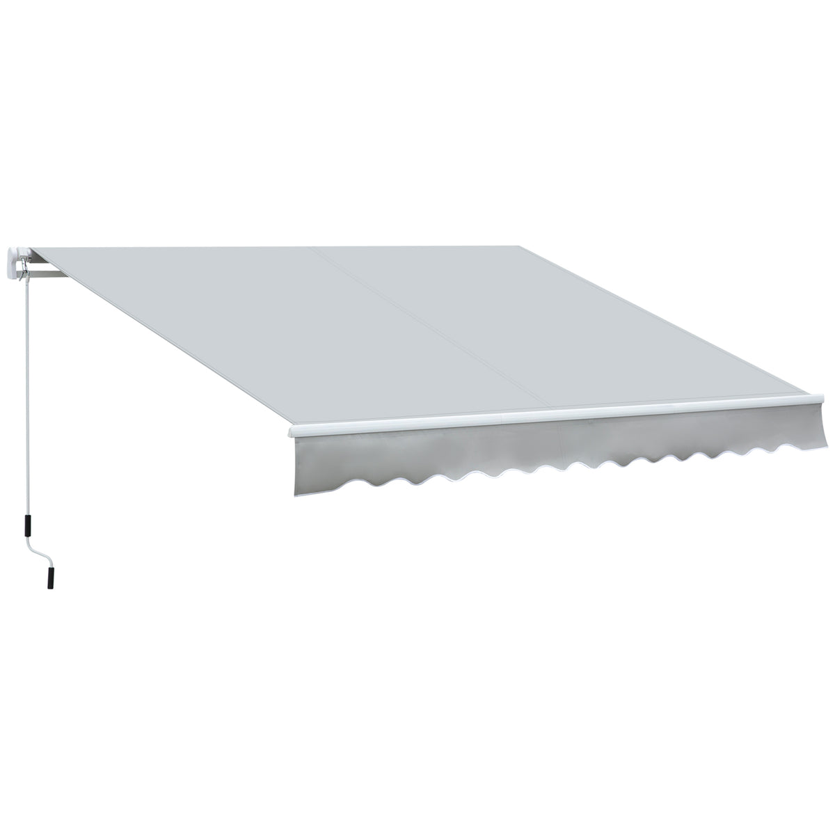 12' x 8' Retractable Awning Patio Awnings Sun Shade Shelter with Manual Crank Handle, UV & Water-Resistant Fabric and Aluminum Frame for Deck Balcony Yard, Grey-Patio Awnings-DECOROLALA