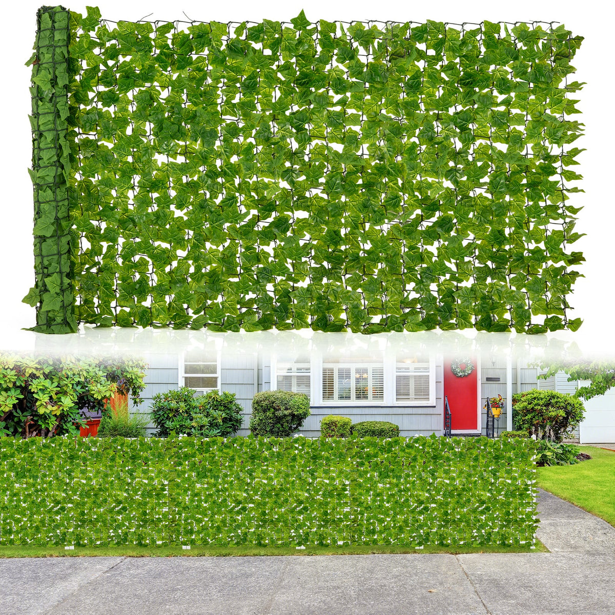 120 x 40 Inch Artificial Ivy Privacy Fence Faux Ivy Vines Covering-Outdoor Privacy Screens-DECOROLALA