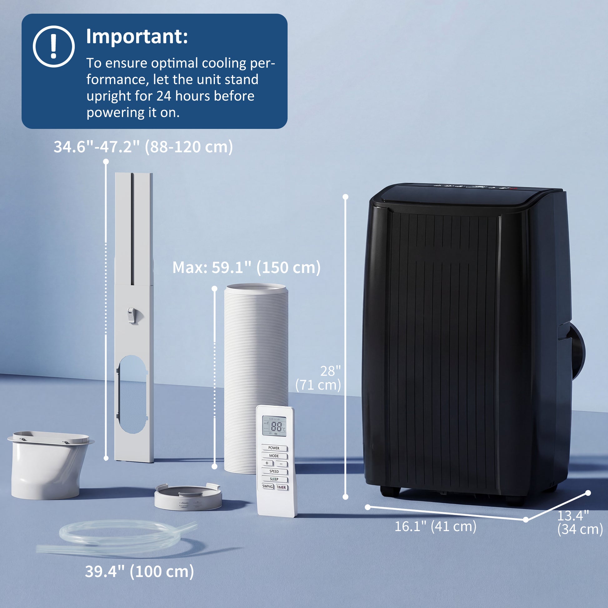 12000 BTU 5-in-1 Portable Air Conditioner with WiFi - Black-Air Conditioner-DECOROLALA