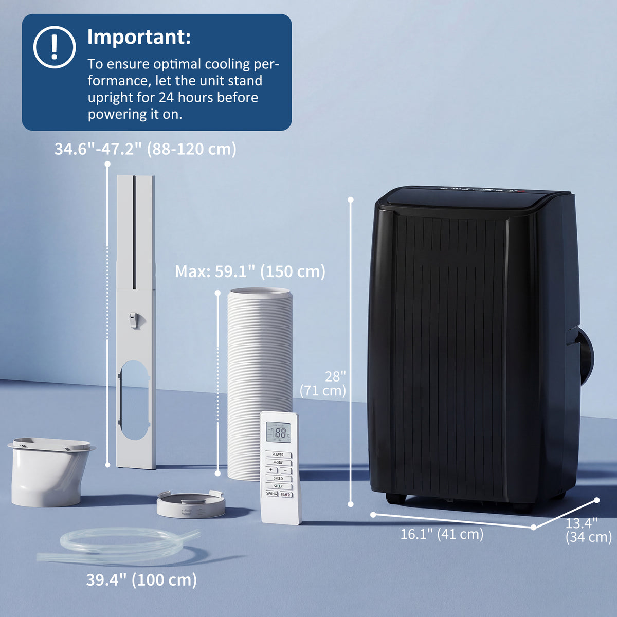 12000 BTU 5-in-1 Portable Air Conditioner with WiFi - Black-Air Conditioner-DECOROLALA